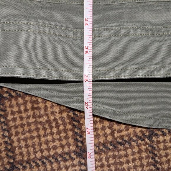 Off The Grid Torch Canvas Jacket Mens Medium Army Green Flannel Lined Snap Close - Picture 13 of 14